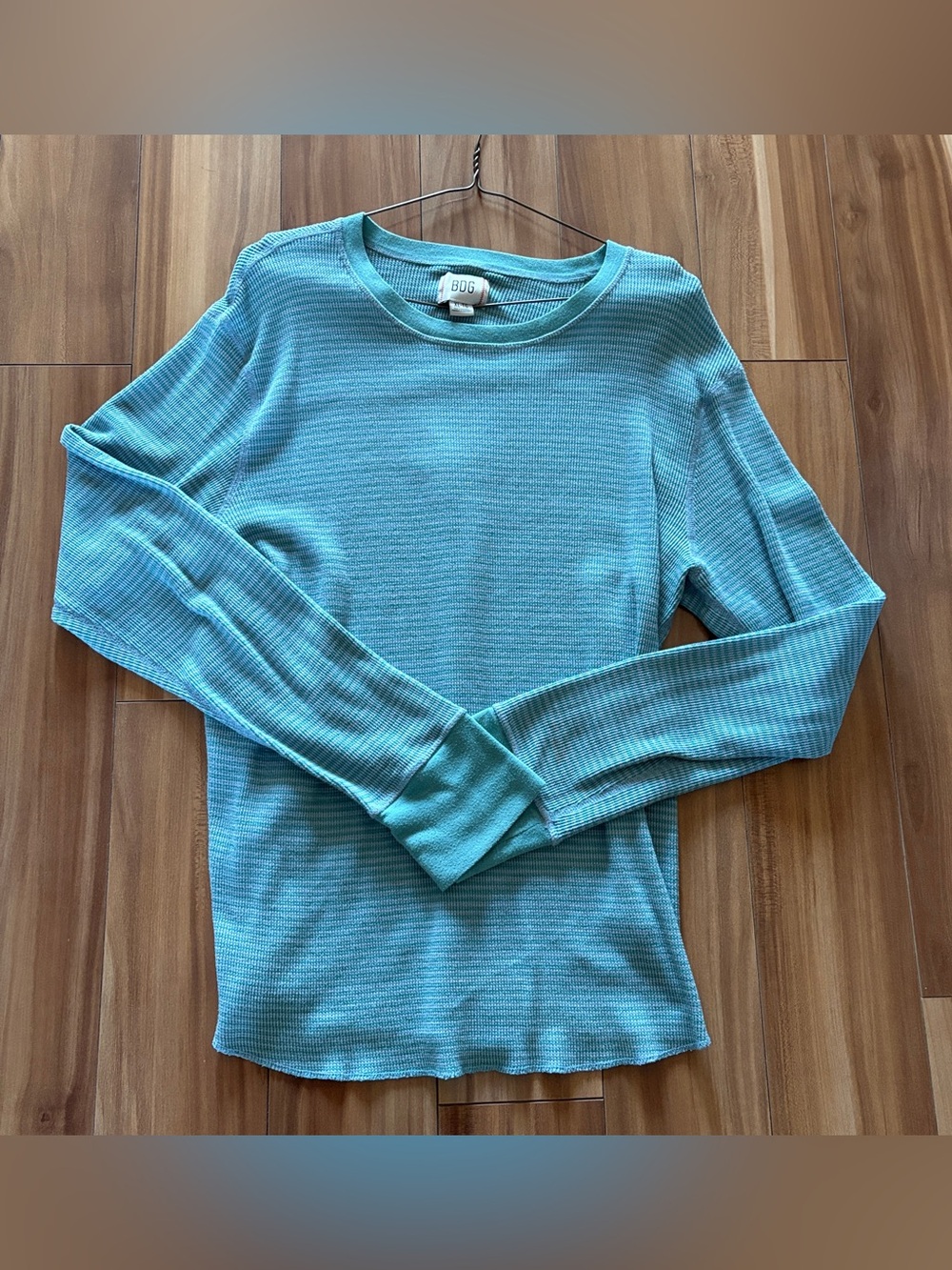 Urban Outfitters BDG Light Teal Ribbed Long-Sleeve Sweater